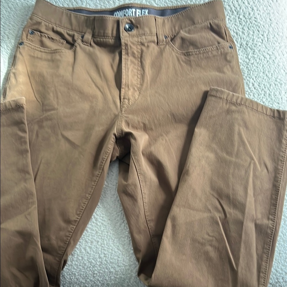 Union Comfort Flex Elevated Jean Style Men’s  Tan Straight Leg Pants - 34/30